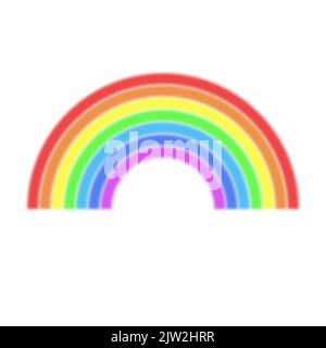 Blurred colored rainbow on white background, vector illustration. Stock Vector