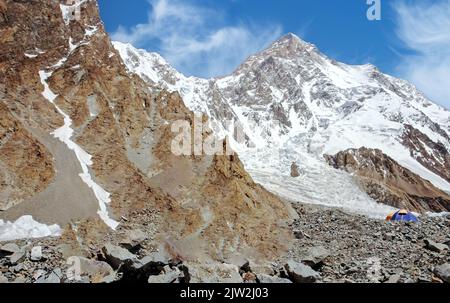 View of the K2 peak, the second highest mountain in the world Stock Photo