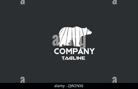 minimal bear logo template Stock Vector