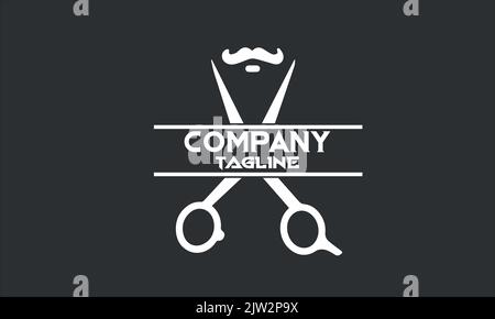 minimal barber shop logo template Stock Vector
