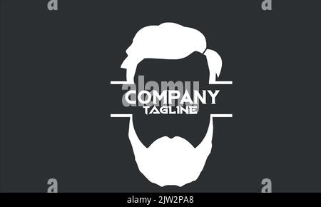 minimal barber shop logo template Stock Vector