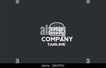 minimal burger logo template Stock Vector