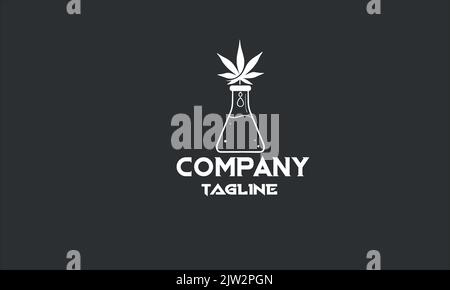 minimal cannabis logo template Stock Vector