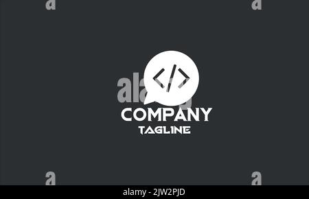 minimal coder logo template Stock Vector