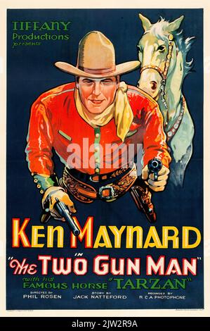 Ken Maynard - The Two Gun Man (Tiffany, 1931) Western movie - Vintage film poster Stock Photo