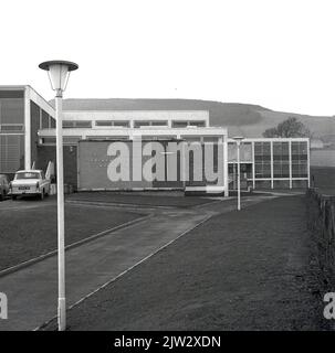 1965, historical, view from this era of the exterior of Roman Catholic school, St Kenneth's Primary school in the old mining village of Ballingry, Scotland, UK, built in the so-called 'modern' architectural style of the era. Stock Photo