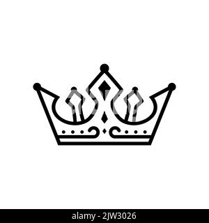 Simple Monogram Crown King Queen Prince Vector Design Stock Vector