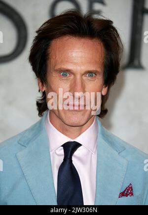 Simon Merrells attends The Lord of the Rings: The Rings of Power World Premiere in Leicester Square in London, England. Stock Photo