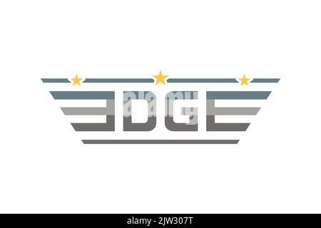 Typography EDGE Simple Vector Design, Letter D And G Logo With Wings Stock Vector