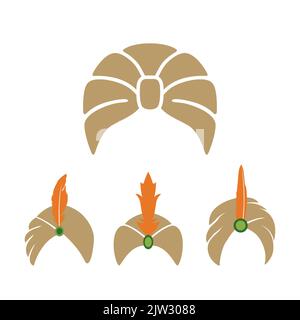 Indian Turban Set Design Vector Stock Vector