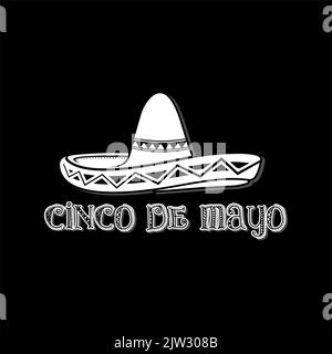 Simple Mexican Sombrero Hat Vector Design Stock Vector