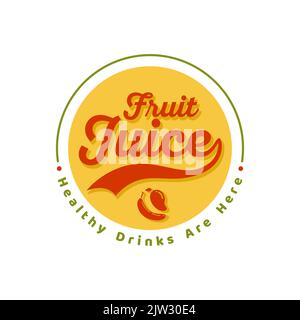 Fresh Fruit Juice Emblem Logo Vector Design Stock Vector