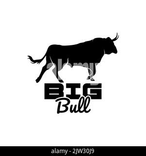 Big Bull Silhouette Vector Design Stock Vector