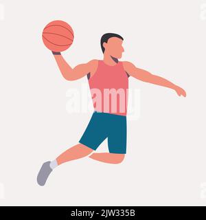 basket ball player character. basket ball player vector Stock Vector