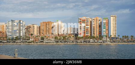 Malaga city. Port of Malaga, Muelle uno. La Malagueta, paseo de la farola. Malaga, andalusia, Spain. Stock Photo