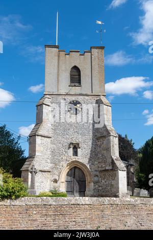 Broughton village church in Hampshire, England, UK, St Mary's Church in the high street. Stock Photo