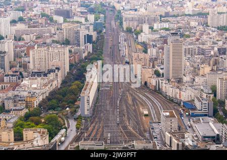 Railway tracks at Montparnasse station in Paris (France) Stock Photo