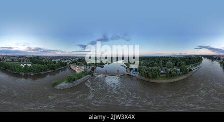 360 degree panoramic view of Nymburk historical city on Elbe river Czech republic-Central Bohemian Region  Labe, Polabi