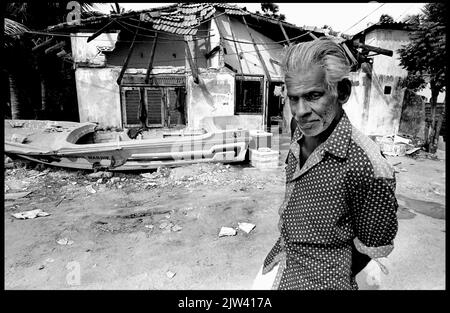 Sri Lanka tsunami 2004.   Climate change increases the risk of more devastating tsunamis like the one in Sri Lanka in 2004.  Sea level rise is not onl Stock Photo