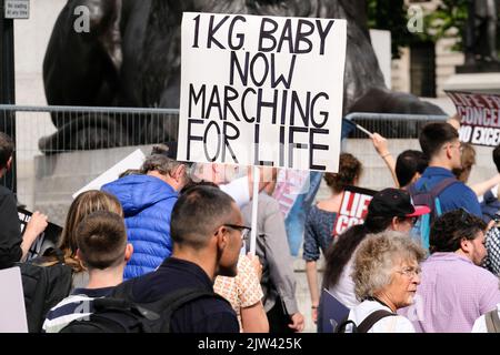 London, UK. 3rd Sept 2022. March for Life, pro-life march in central London. Credit: Matthew Chattle/Alamy Live News Stock Photo