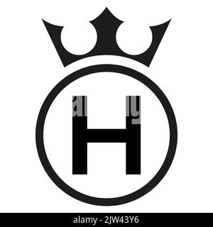 Simple Round Logo, Letter H, Victor. Stock Vector