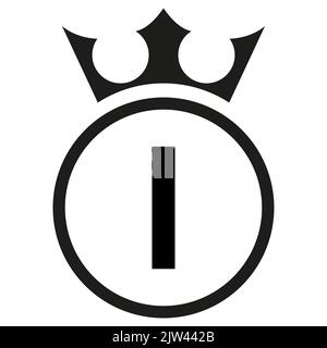 Simple Round Logo, Letter I, Victor. Stock Vector
