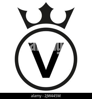 Simple Round Logo, Letter V, Victor. Stock Vector