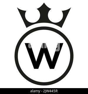 Simple Round Logo, Letter W, Victor. Stock Vector
