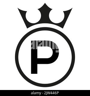 Simple Round Logo, Letter P, Victor. Stock Vector