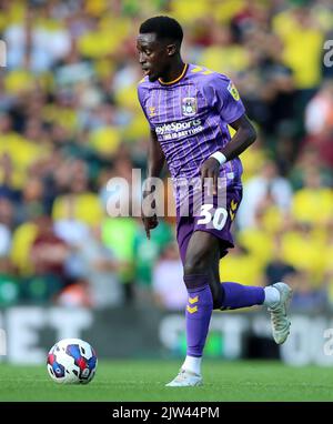 Coventry City's Fabio Tavares during the Sky Bet Championship match at Carrow Road, Norwich. Picture date: Saturday September 3, 2022. Stock Photo