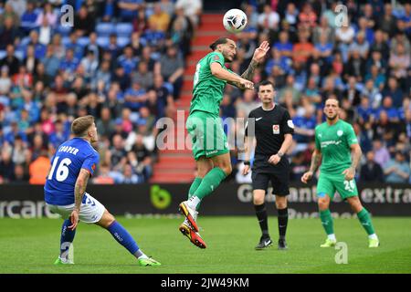 Oliver Banks of Chesterfield Football Club during the Vanarama National League match between Oldham Athletic and Chesterfield at Boundary Park, Oldham on Saturday 3rd September 2022. (Credit: Eddie Garvey | MI News) Credit: MI News & Sport /Alamy Live News Stock Photo