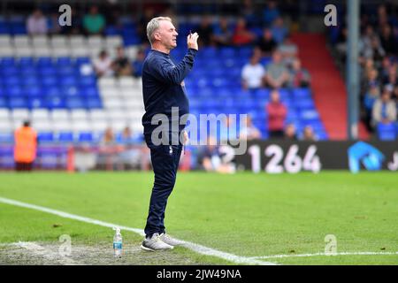 John Sheriden (Manager) of Oldham Athletic during the Vanarama National League match between Oldham Athletic and Chesterfield at Boundary Park, Oldham on Saturday 3rd September 2022. (Credit: Eddie Garvey | MI News) Credit: MI News & Sport /Alamy Live News Stock Photo