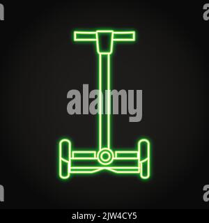 Neon self balancing electric scooter icon in line style. Vector illustration. Stock Vector