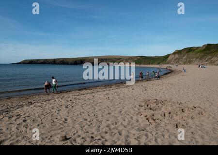 Whistling Sands, Lleyn Peninsula, Gwynedd, Wales, UK Stock Photo