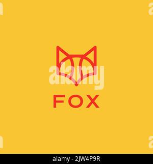 geometric modern minimal head fox logo Stock Vector