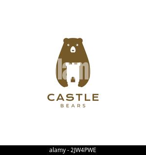 bear with castle logo design Stock Vector