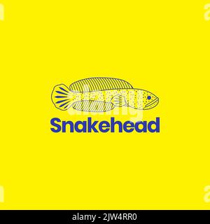 channa snakehead logo design vector Stock Vector