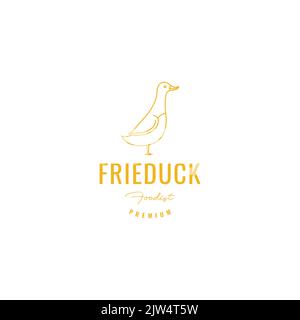 minimal art poultry duck logo design Stock Vector