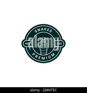face snake cobra badge logo design Stock Vector