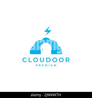 cloud door sky logo design Stock Vector