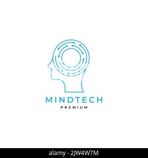 head human artificial intelligence logo design Stock Vector