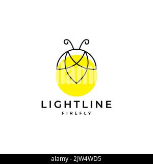 minimal lines modern firefly logo design Stock Vector