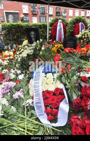 September 3, 2022. - Russia, Moscow. - A view of the grave of first and ...