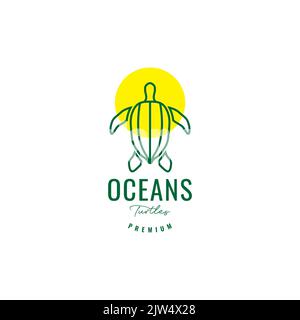 leatherback turtle abstract logo design Stock Vector