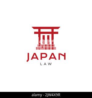 japan law torii logo design Stock Vector