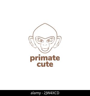 face ape monkey logo design Stock Vector