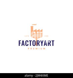 factory art brush logo design Stock Vector