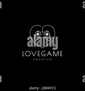 gamepad with love logo design Stock Vector