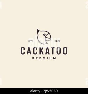 head cockatoo hipster vintage logo Stock Vector
