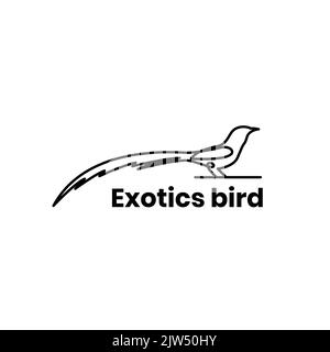 magpie bird lines art minimal logo Stock Vector